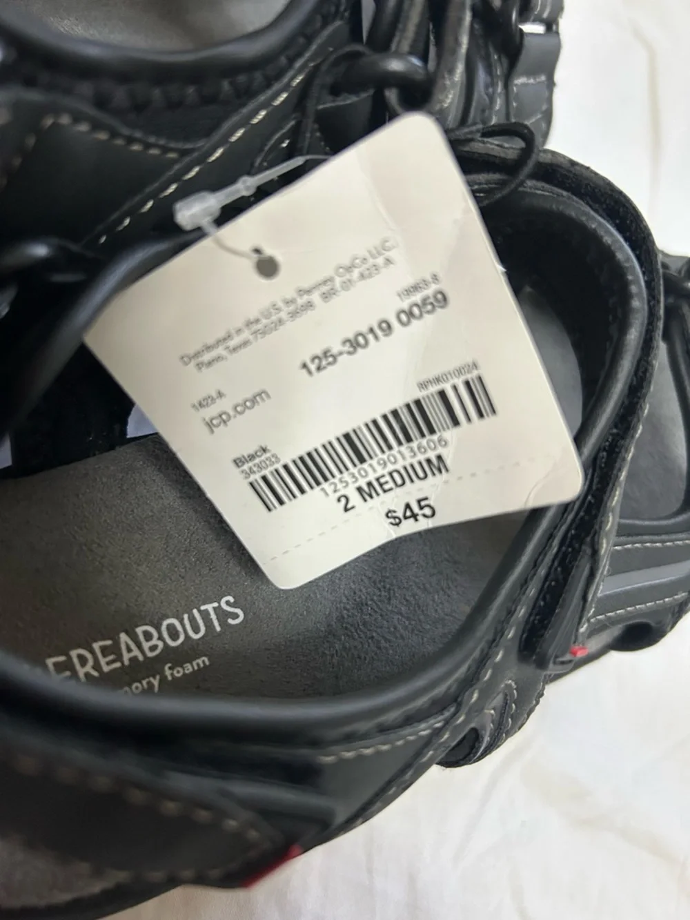 Thereabouts Kids' Black Sport Sandals - Adjustable Comfort Straps